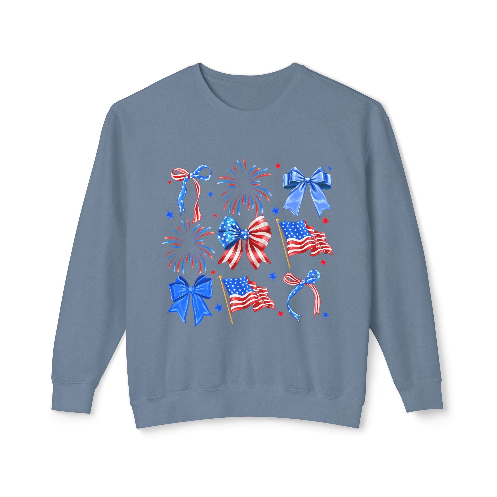 Patriotic Bows & Fireworks Crewneck Sweatshirt