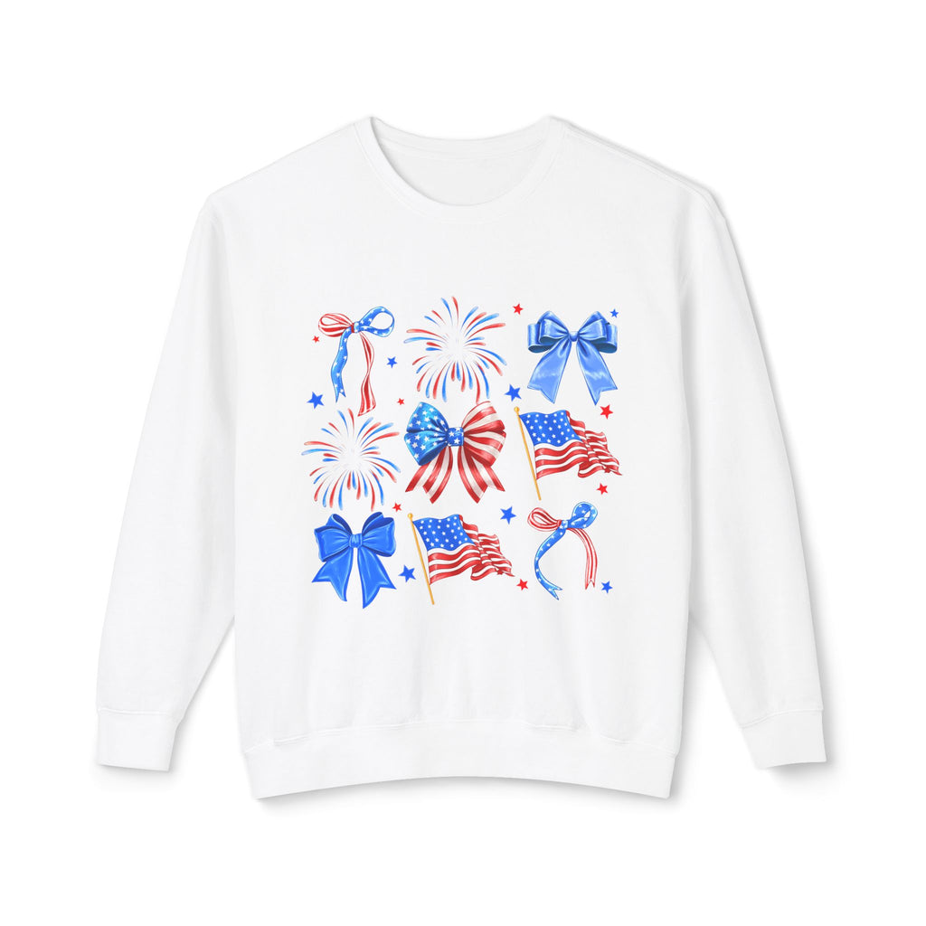 Patriotic Bows & Fireworks Crewneck Sweatshirt