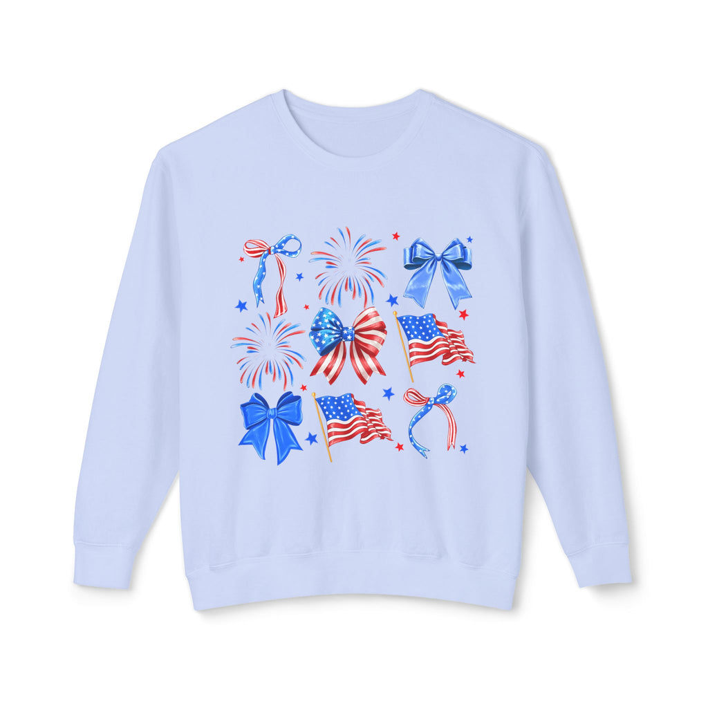 Patriotic Bows & Fireworks Crewneck Sweatshirt