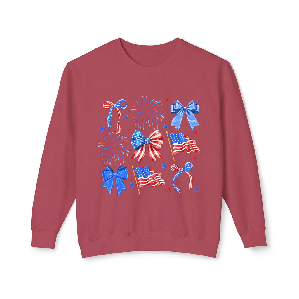 Patriotic Bows & Fireworks Crewneck Sweatshirt