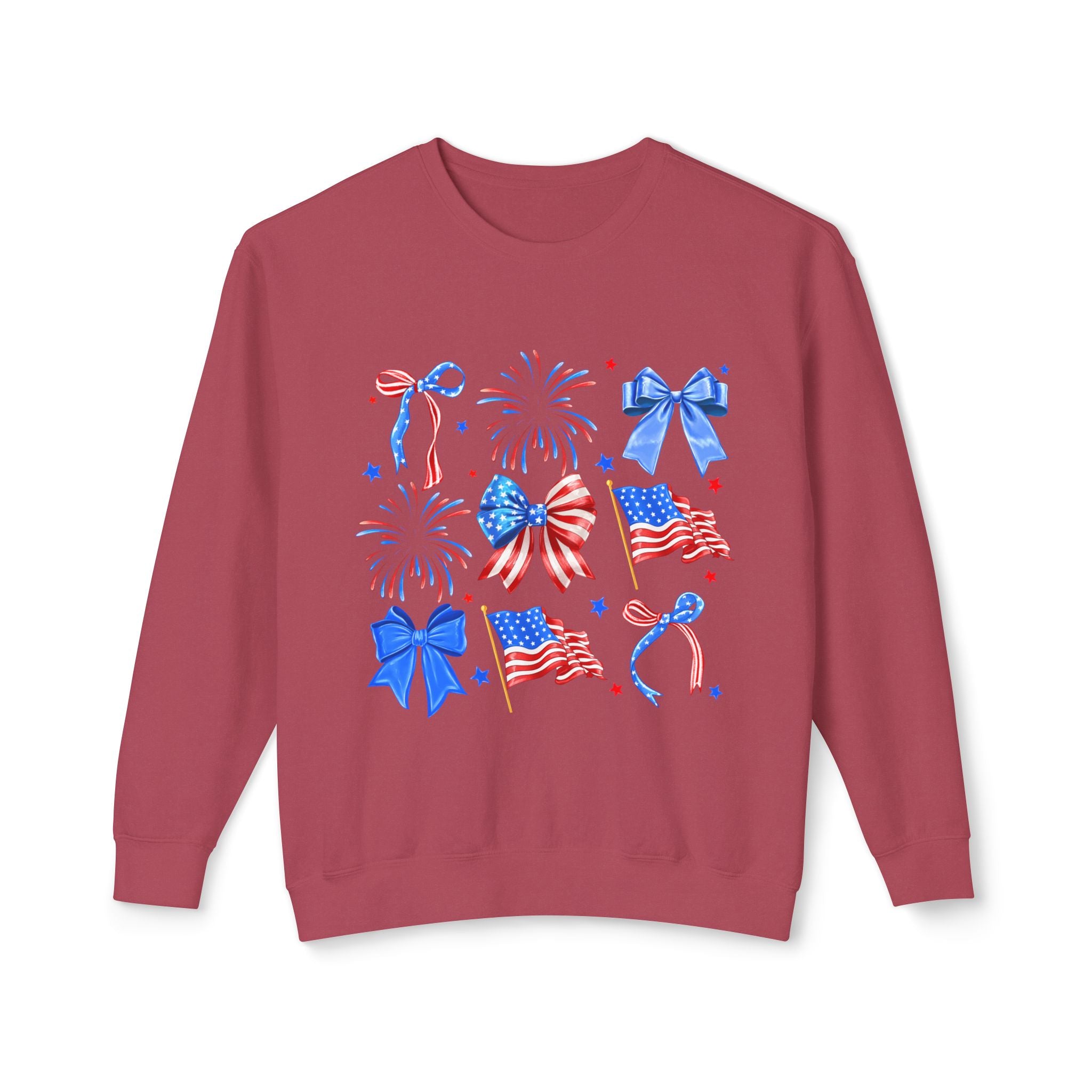 Patriotic Bows & Fireworks Crewneck Sweatshirt