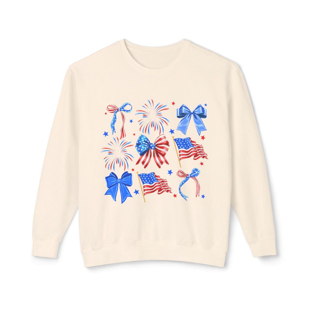 Patriotic Bows & Fireworks Crewneck Sweatshirt